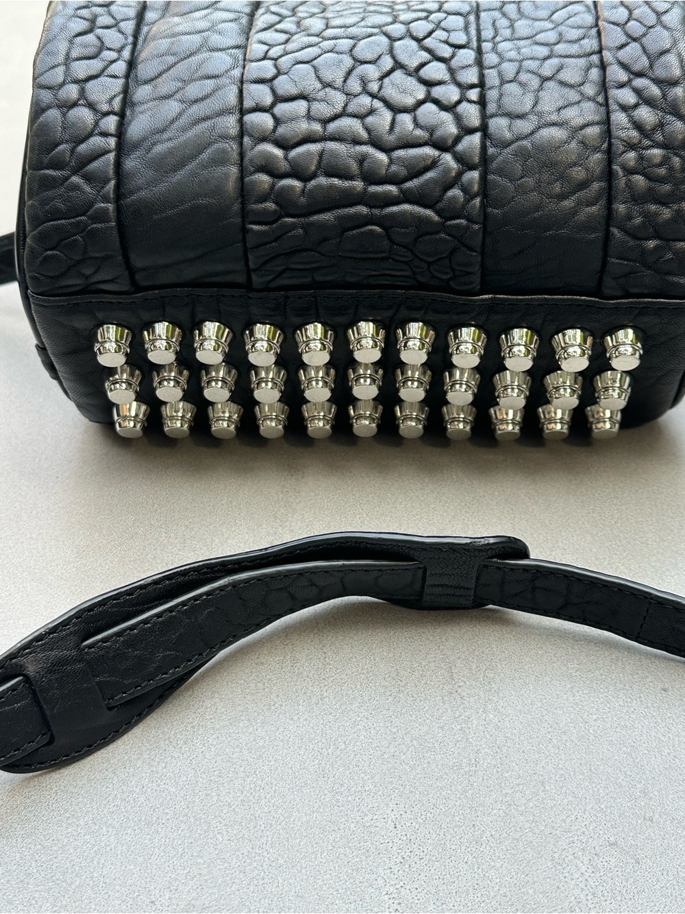 Alexander Wang Mini Rockie Black Bubble Leather Studded Crossbody Bag - Picture 2 of 4
